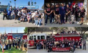 Collage of four images of the Oregon State University PAVE Team at verious events they held or participated in.